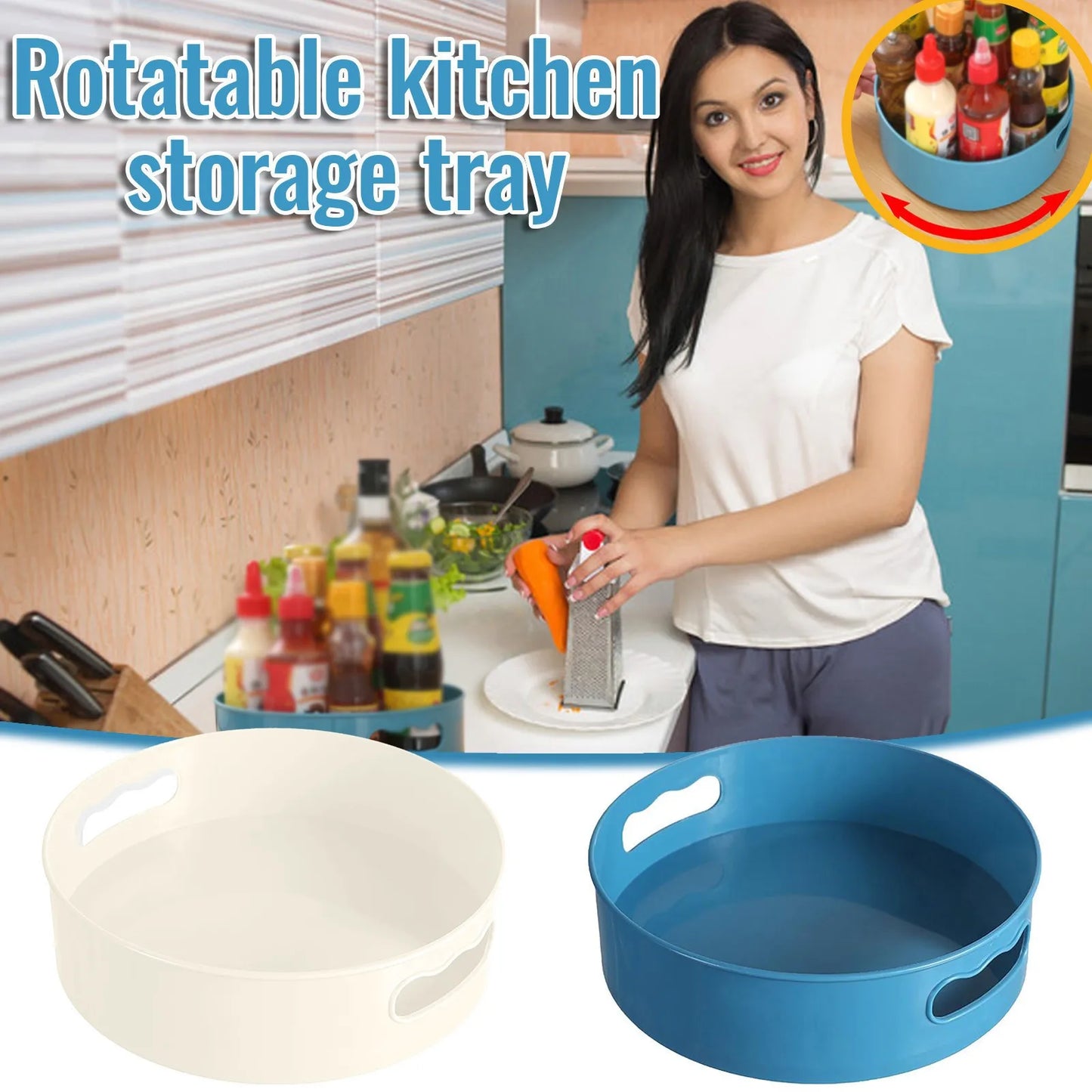 360° Rotating Kitchen Organizer Tray